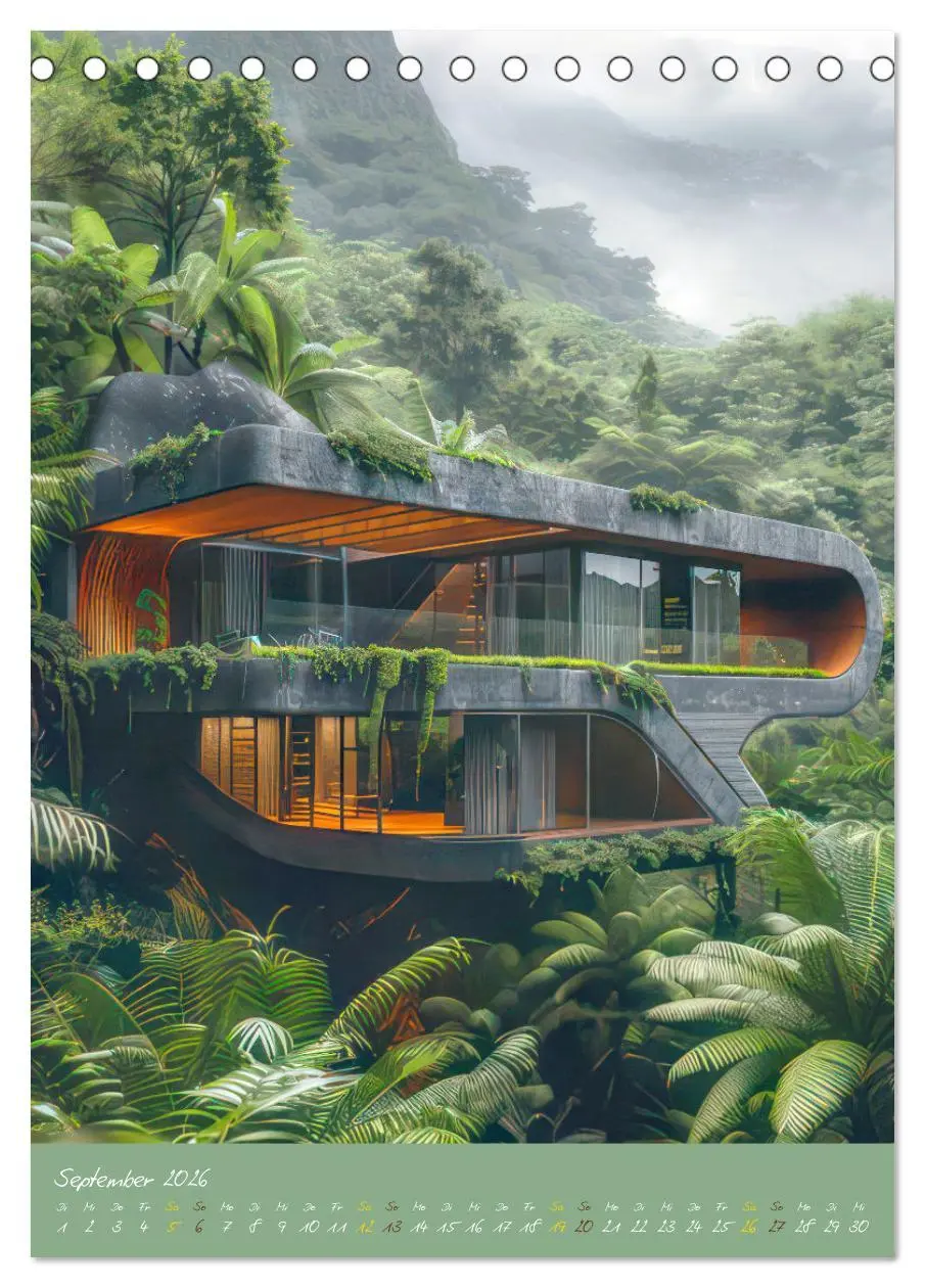 Bild: 9783516260656 | Dschungelbehausungen - Traumhaft exotisch (Tischkalender 2026 DIN...