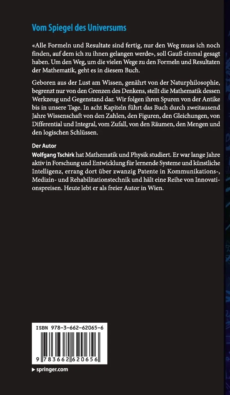 Rückseite: 9783662620656 | Vom Spiegel des Universums | Eine Geistesgeschichte der Mathematik | v