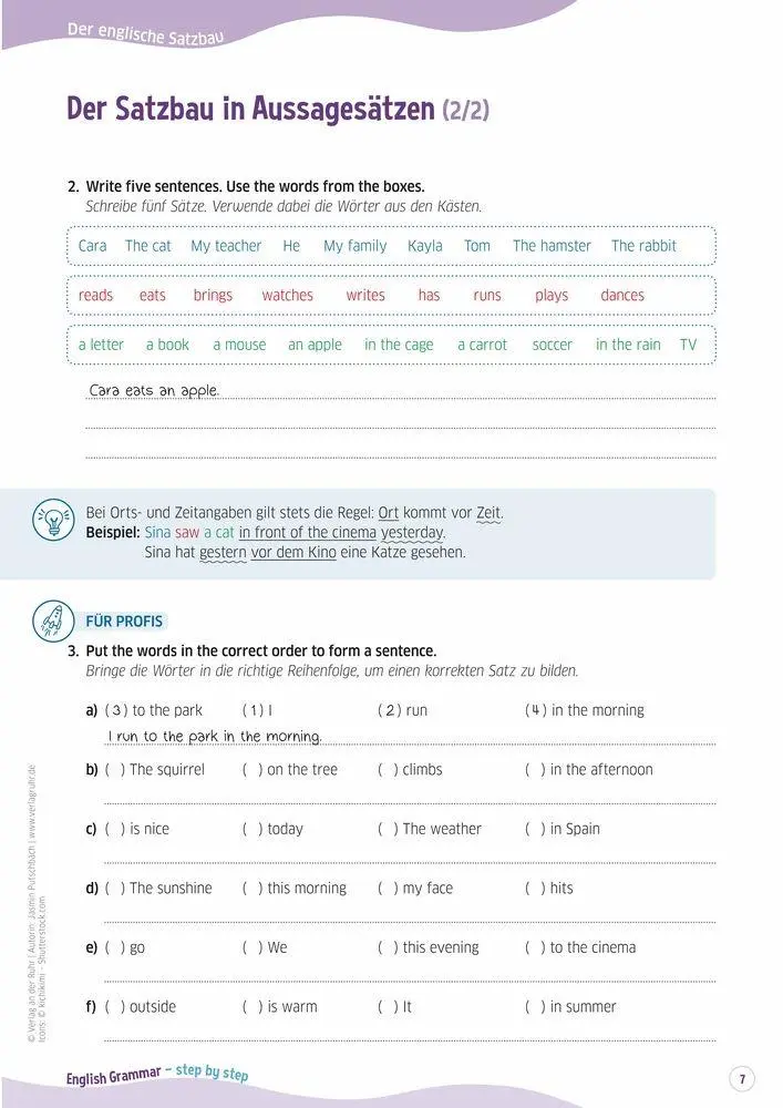 Bild: 9783834670656 | English Grammar - step by step | Jasmin Putschbach | Broschüre | 64 S.