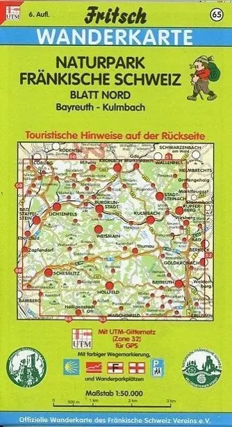 Cover: 9783861160656 | Naturpark Fränkische Schweiz Nord 1 : 50 000. Fritsch Wanderkarte