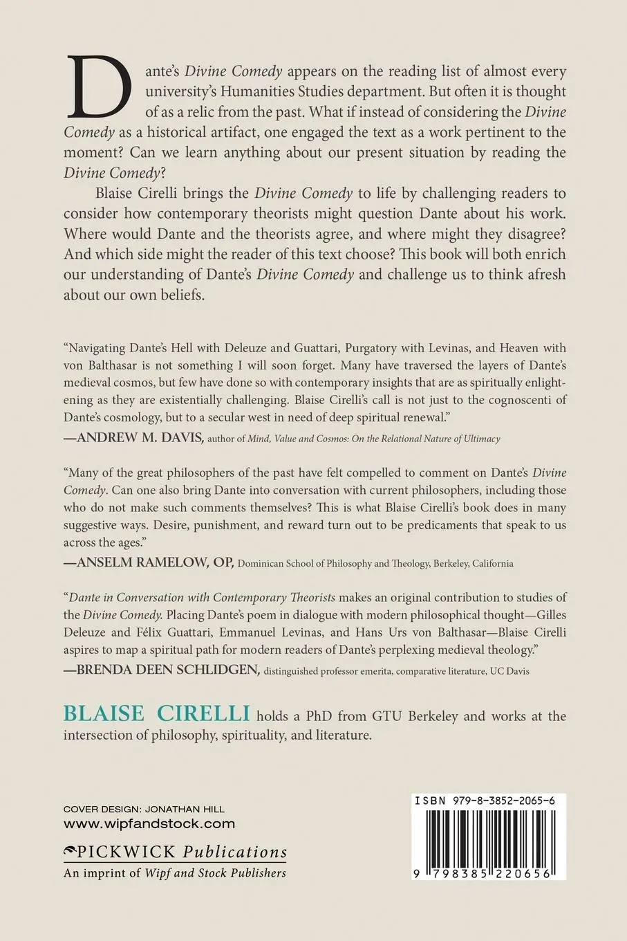 Rückseite: 9798385220656 | Dante in Conversation with Contemporary Theorists | Blaise Cirelli
