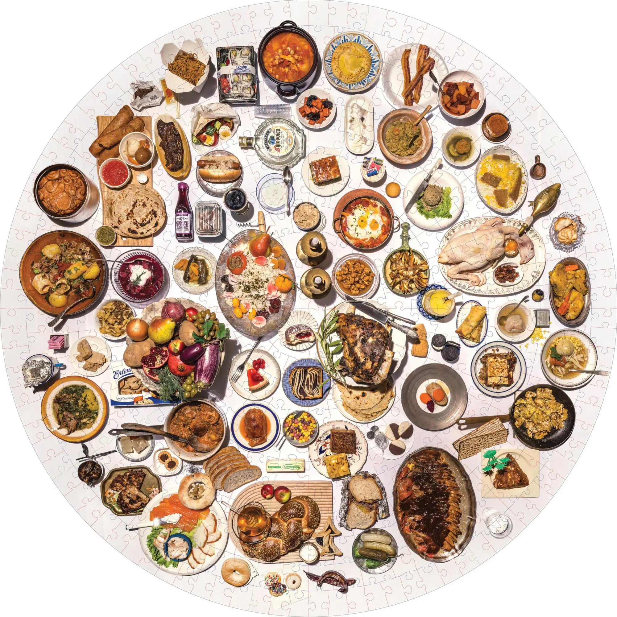 Bild: 9781648290756 | The 100 Most Jewish Foods: 500-Piece Circular Puzzle | Tablet | Spiel