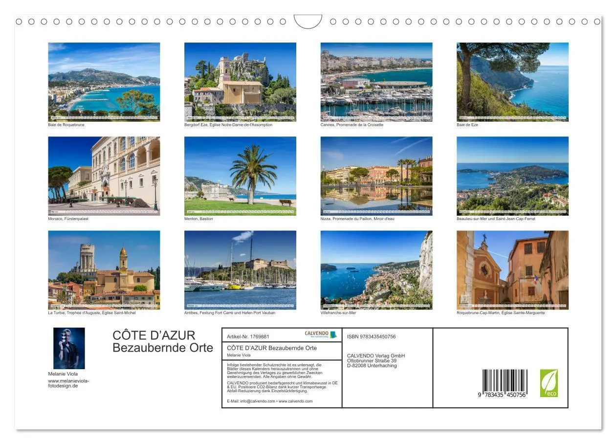 Bild: 9783435450756 | CÔTE D'AZUR Bezaubernde Orte (Wandkalender 2025 DIN A3 quer),...