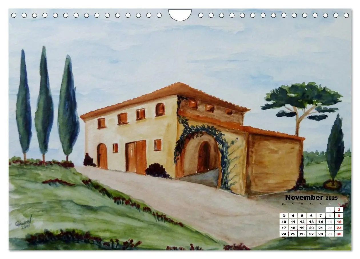 Bild: 9783435830756 | Toskana in Aquarell (Wandkalender 2025 DIN A4 quer), CALVENDO...