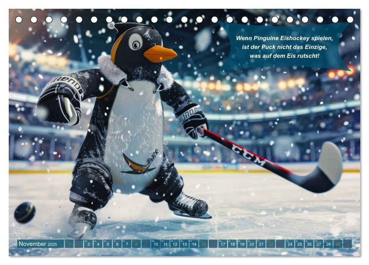 Bild: 9783457160756 | Der tierisch lustige Eishockey Kalender (Tischkalender 2025 DIN A5...