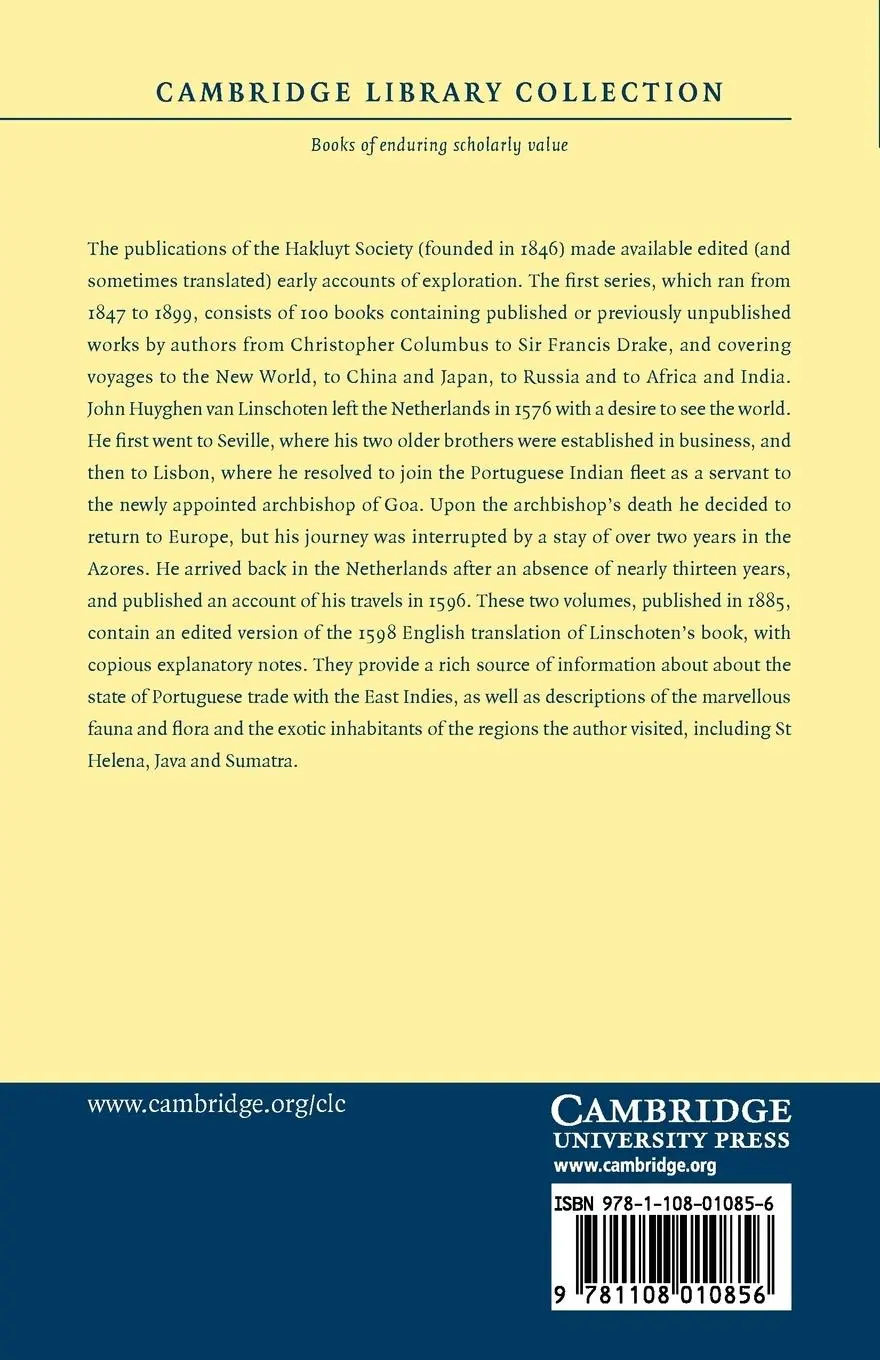 Rückseite: 9781108010856 | Voyage of John Huyghen Van Linschoten to the East Indies | Linschoten
