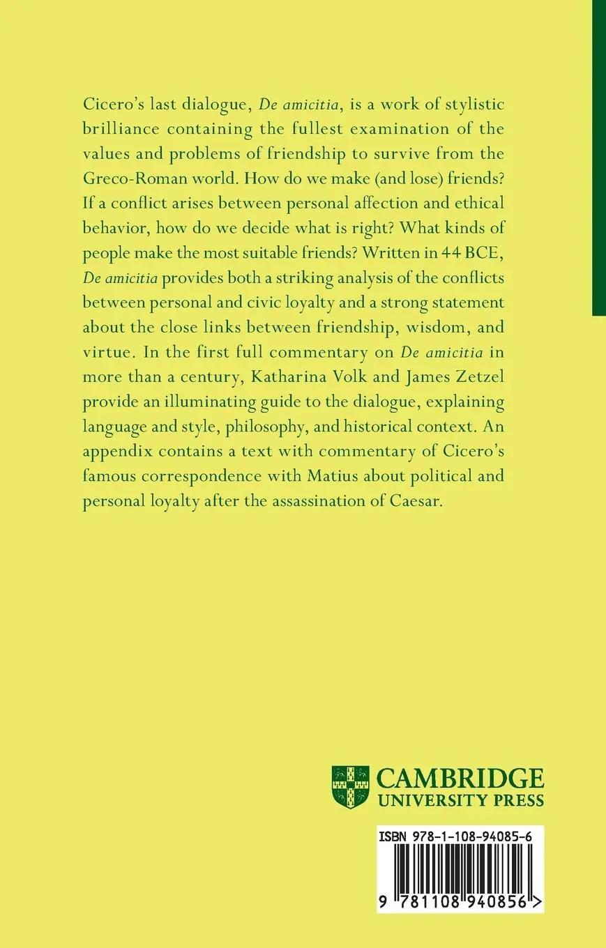 Rückseite: 9781108940856 | Cicero | Laelius de amicitia | Katharina Volk | Taschenbuch | Englisch