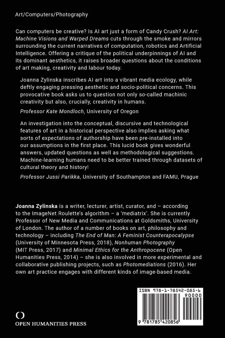 Rückseite: 9781785420856 | AI Art | Machine Visions and Warped Dreams | Joanna Zylinska | Buch