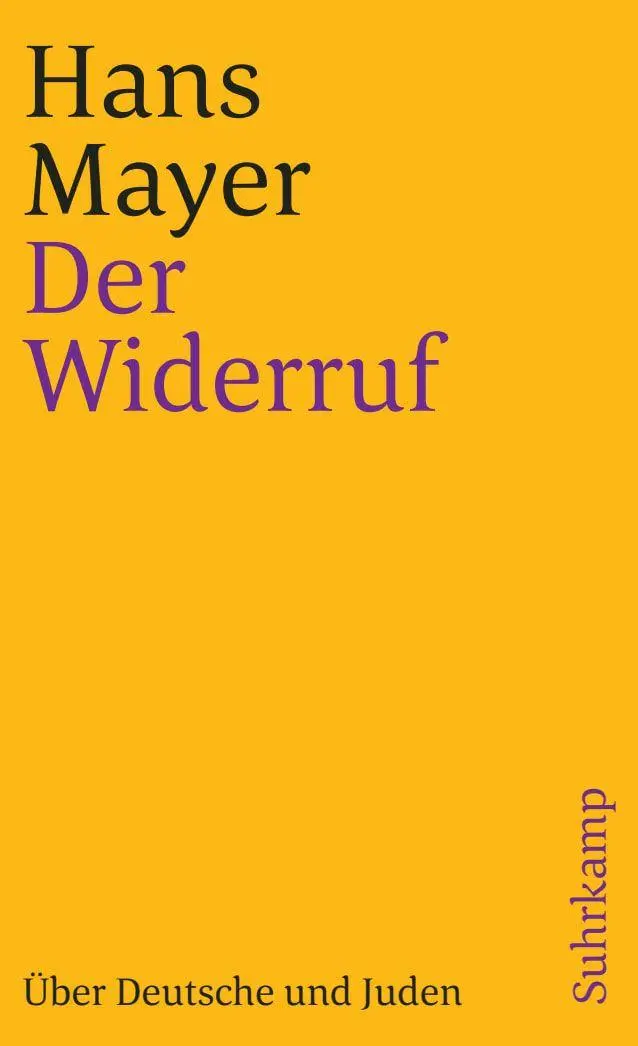 Cover: 9783518390856 | Der Widerruf | Über Deutsche und Juden | Hans Mayer | Taschenbuch