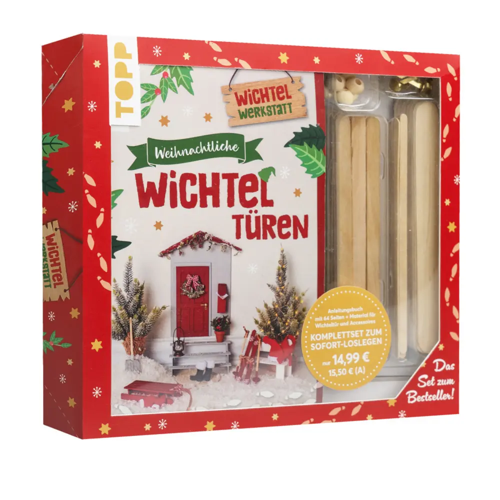 Cover: 9783735890856 | Kreativ-Set Weihnachtliche Wichteltüren. Anleitungsbuch + Material....