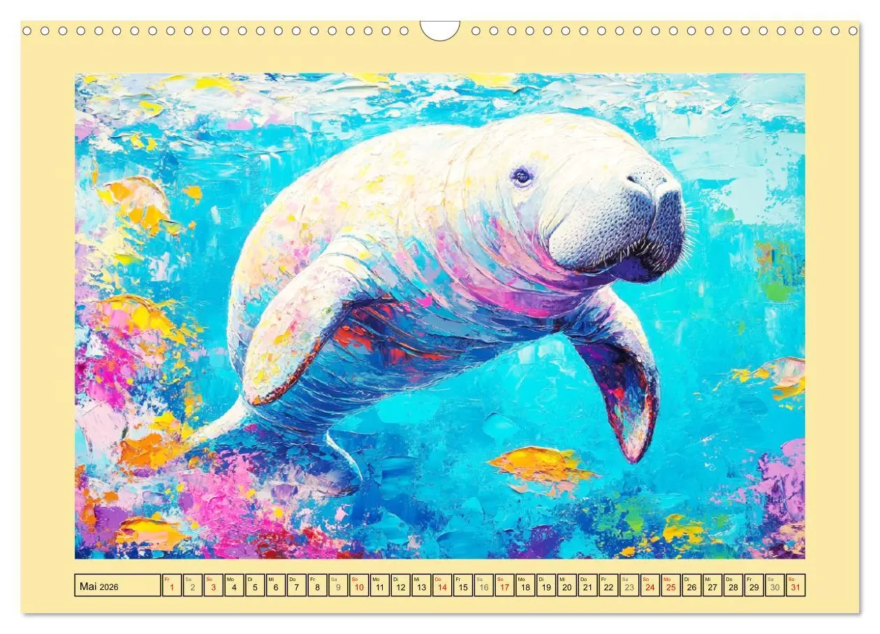 Bild: 9783457341056 | Manatee Paintings. Rundschwanzseekühe im Ölgemälde-Stil...