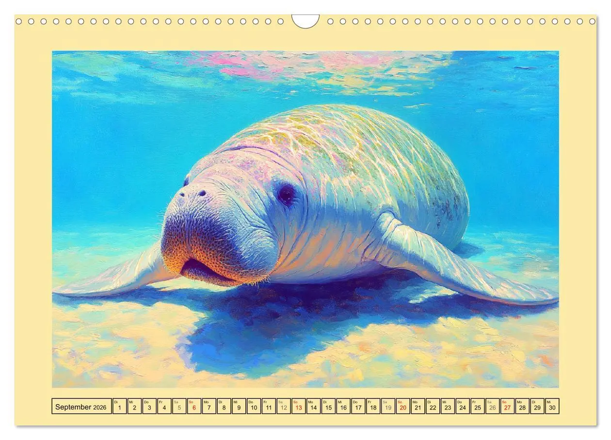 Bild: 9783457341056 | Manatee Paintings. Rundschwanzseekühe im Ölgemälde-Stil...