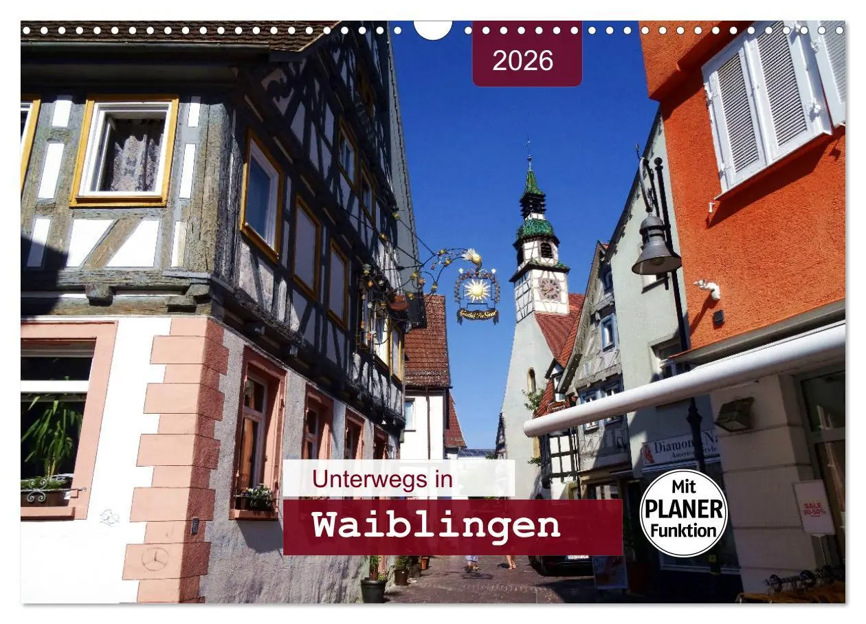 Cover: 9783457891056 | Unterwegs in Waiblingen (Wandkalender 2026 DIN A3 quer), CALVENDO...