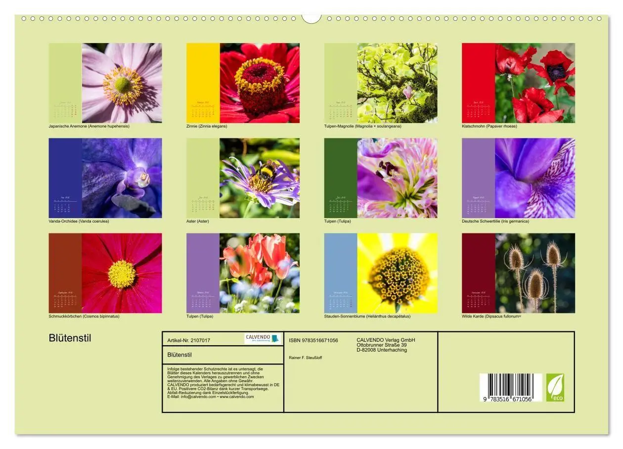 Bild: 9783516671056 | Blütenstil (hochwertiger Premium Wandkalender 2026 DIN A2 quer),...