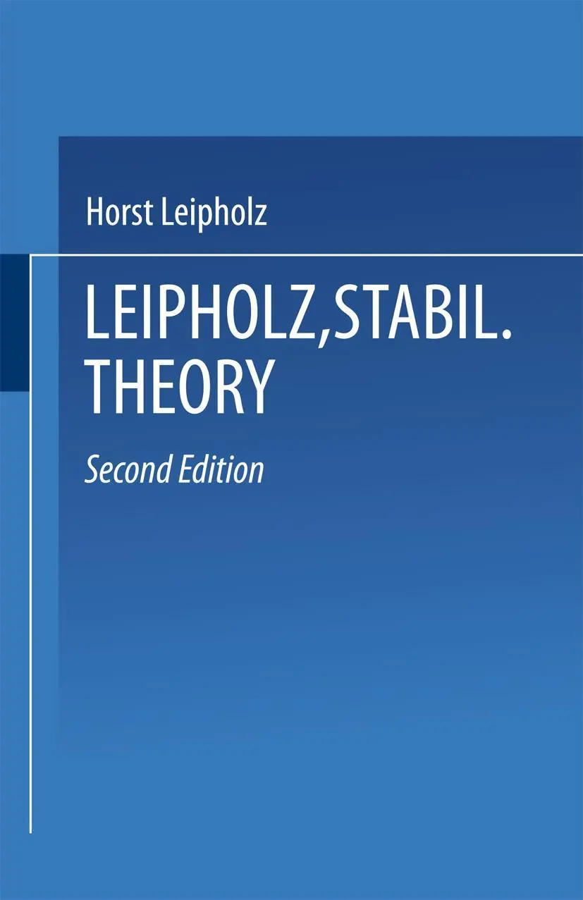 Cover: 9783519021056 | Stability Theory | Horst Leipholz | Taschenbuch | ix | Deutsch | 1987