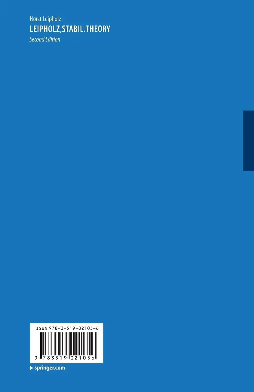 Rückseite: 9783519021056 | Stability Theory | Horst Leipholz | Taschenbuch | ix | Deutsch | 1987