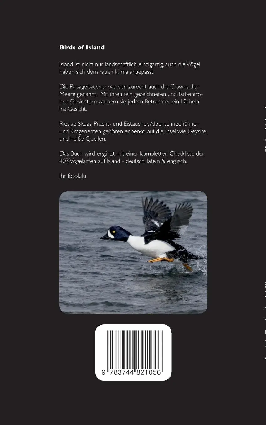 Rückseite: 9783744821056 | Birds of Island | Fotolulu | Taschenbuch | 56 S. | Deutsch | 2017