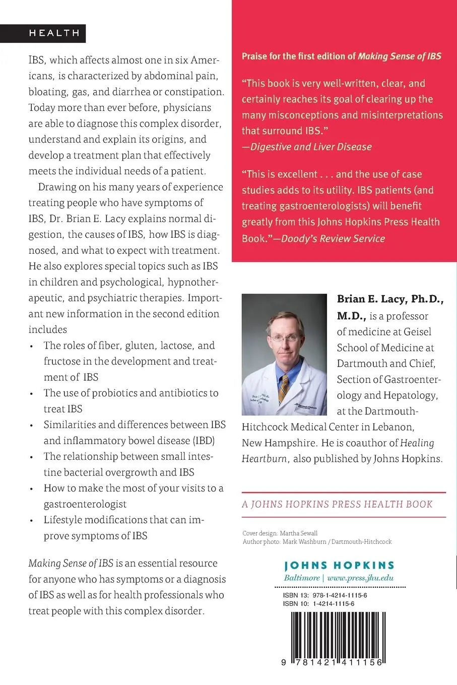 Rückseite: 9781421411156 | Making Sense of Ibs | Brian E Lacy | Taschenbuch | Englisch | 2013