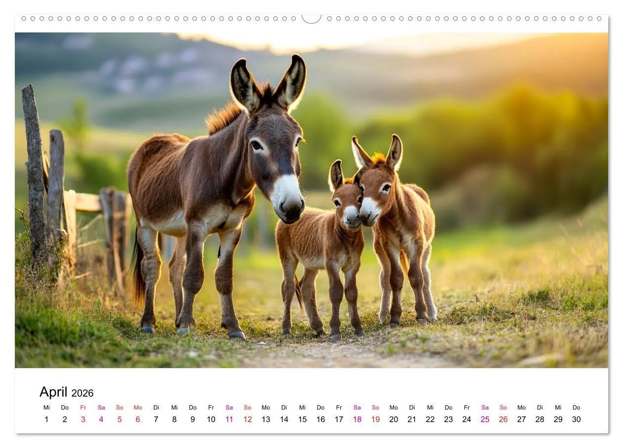 Bild: 9783457331156 | Esel - neugierige Typen (hochwertiger Premium Wandkalender 2026 DIN...