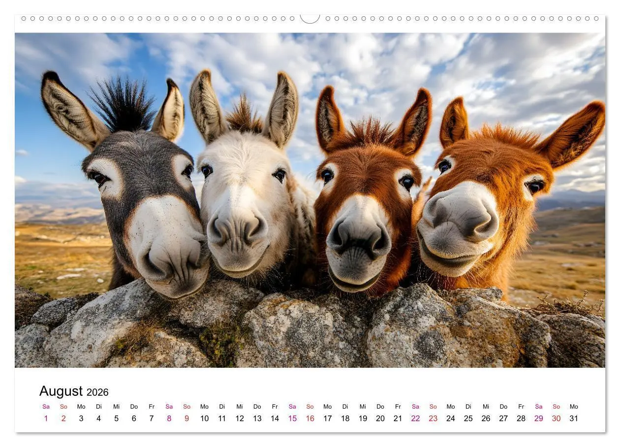 Bild: 9783457331156 | Esel - neugierige Typen (hochwertiger Premium Wandkalender 2026 DIN...