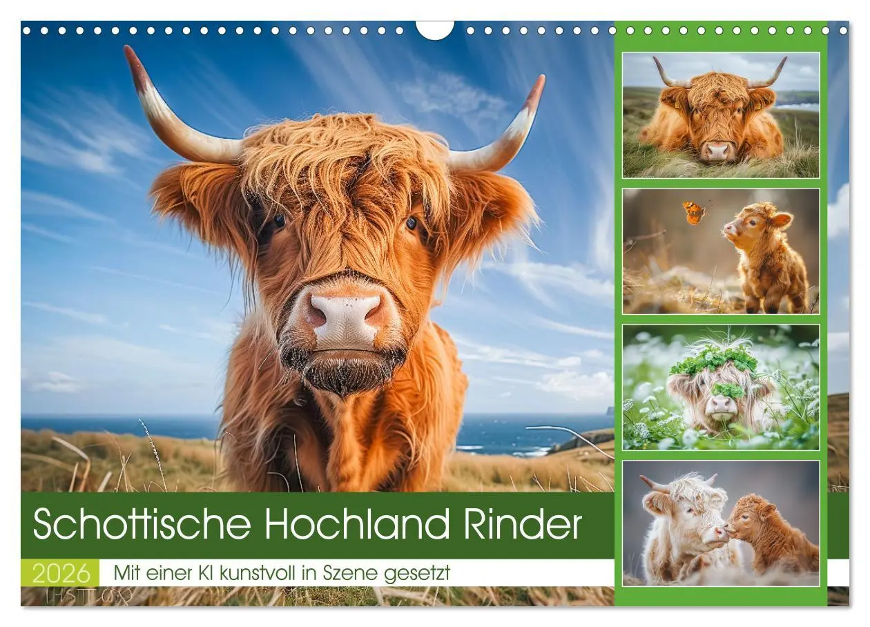 Cover: 9783457401156 | Schottische Hochland Rinder (Wandkalender 2026 DIN A3 quer),...