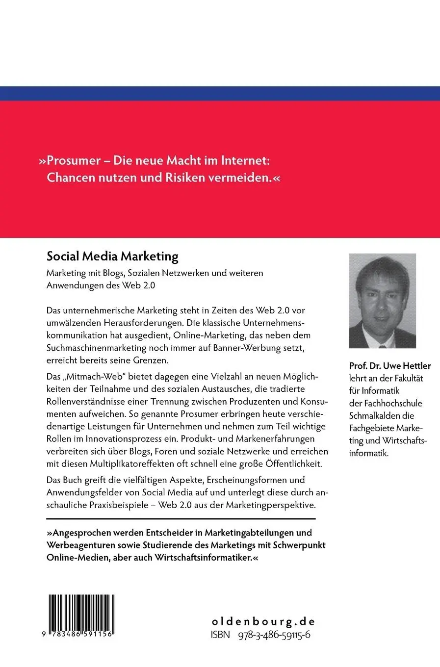 Rückseite: 9783486591156 | Social Media Marketing | Uwe Hettler | Buch | X | Deutsch | 2010