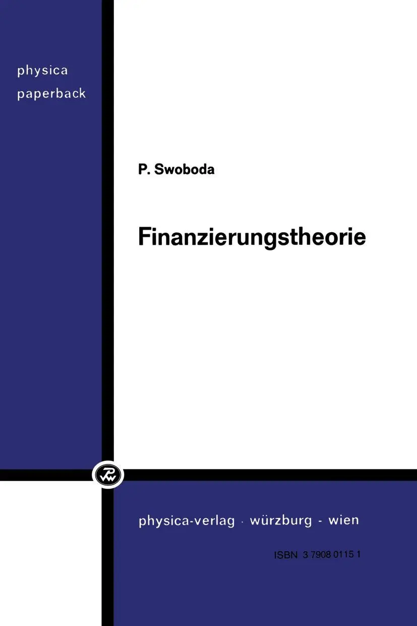 Cover: 9783790801156 | Finanzierungstheorie | Peter Swoboda | Taschenbuch | Deutsch | Physica