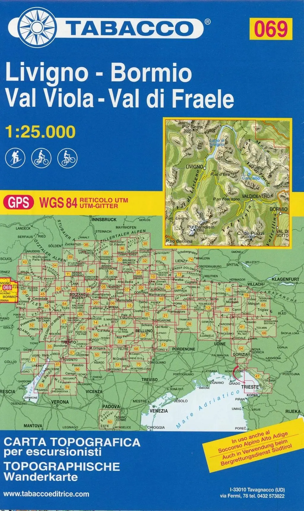 Cover: 9788883151156 | Wanderkarte 69 Livigno - Bormio - Val Viola - Val di Fraele 1:25 000