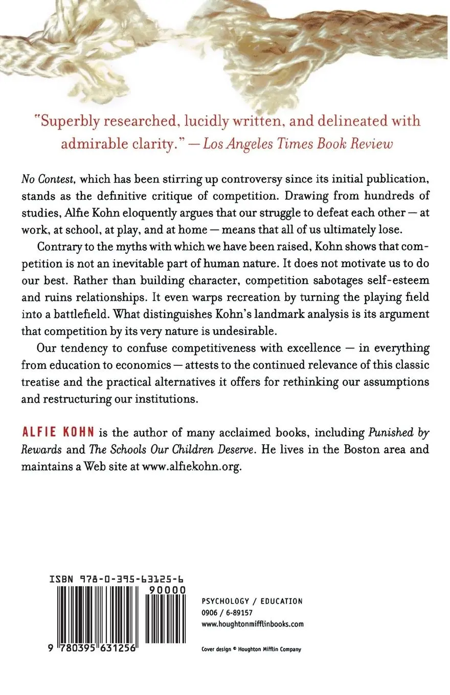 Rückseite: 9780395631256 | No Contest | The Case Against Competition | Alfie Etc Kohn (u. a.)