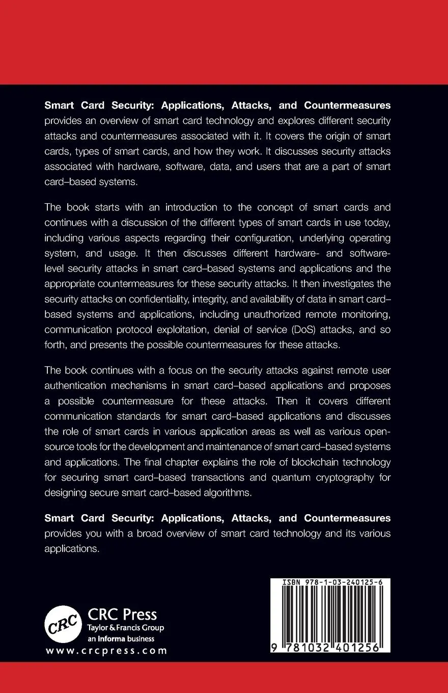 Rückseite: 9781032401256 | Smart Card Security | Applications, Attacks, and Countermeasures