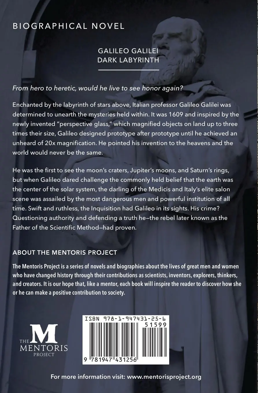 Rückseite: 9781947431256 | Dark Labyrnith | A Novel Based on the Life of Galileo Galilei | Myers