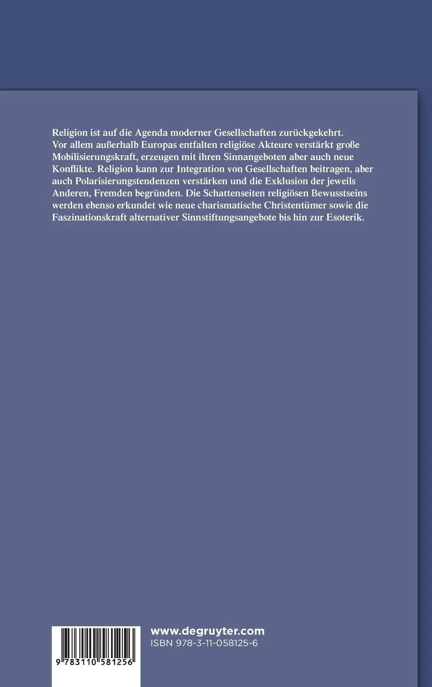 Rückseite: 9783110581256 | Religion und Gesellschaft | Sinnstiftungssysteme im Konflikt | Buch