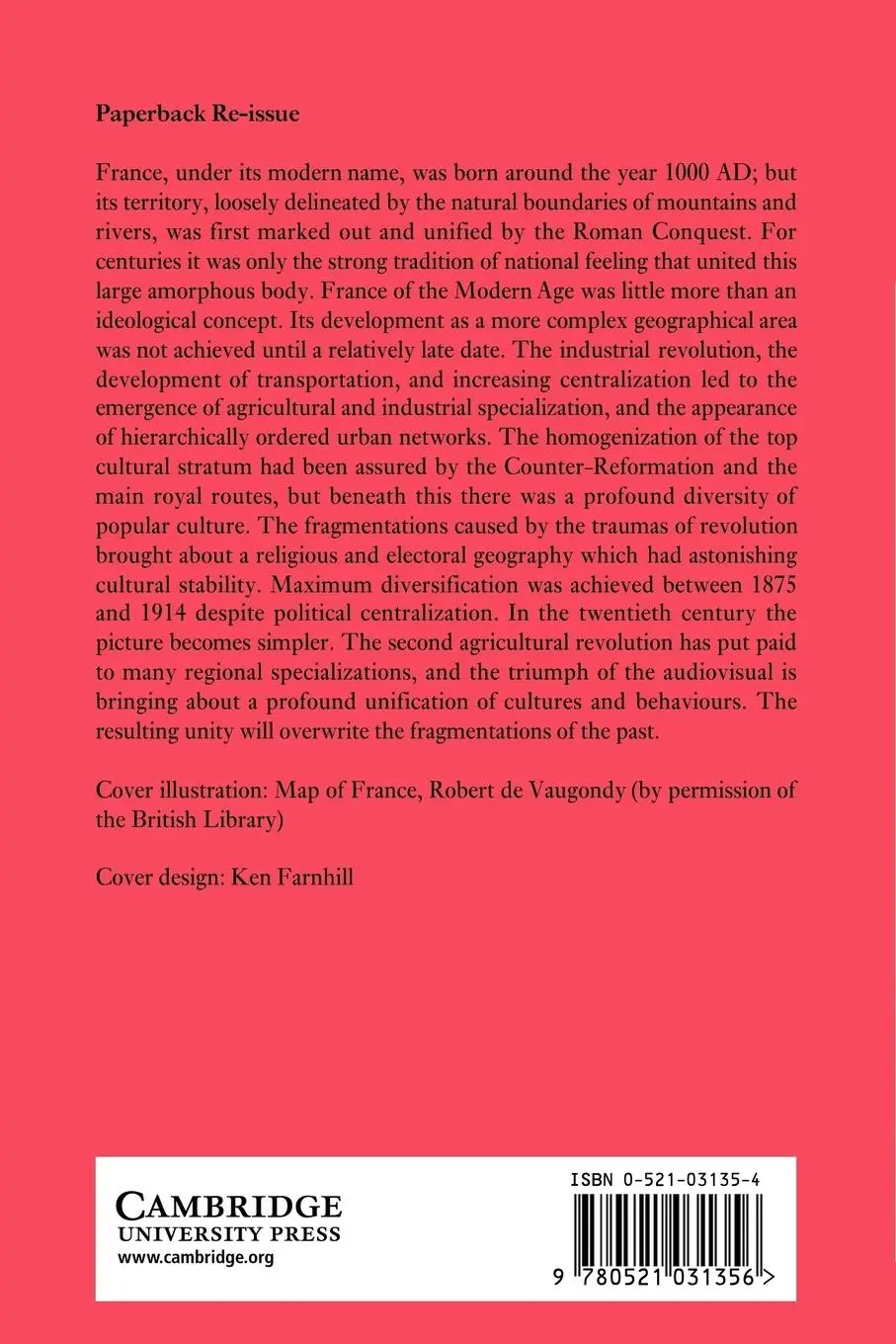 Rückseite: 9780521031356 | An Historical Geography of France | Xavier De Planhol (u. a.) | Buch