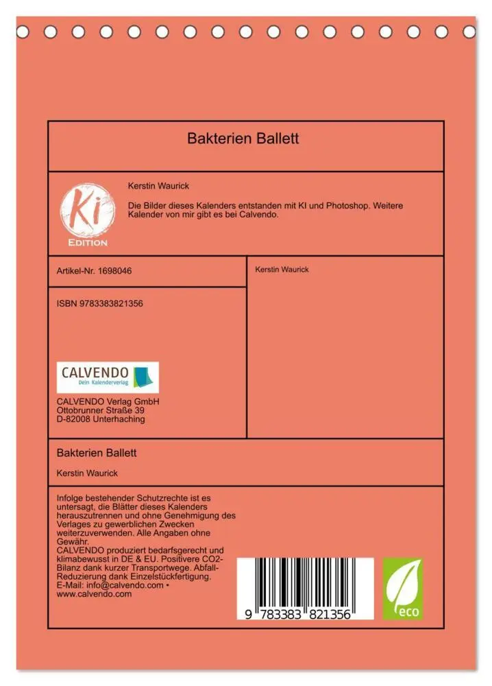 Bild: 9783383821356 | Bakterien Ballett (Tischkalender 2025 DIN A5 hoch), CALVENDO...