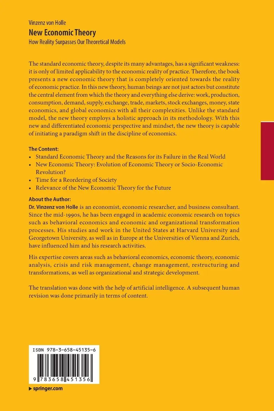 Rückseite: 9783658451356 | New Economic Theory | How Reality Surpasses Our Theoretical Models