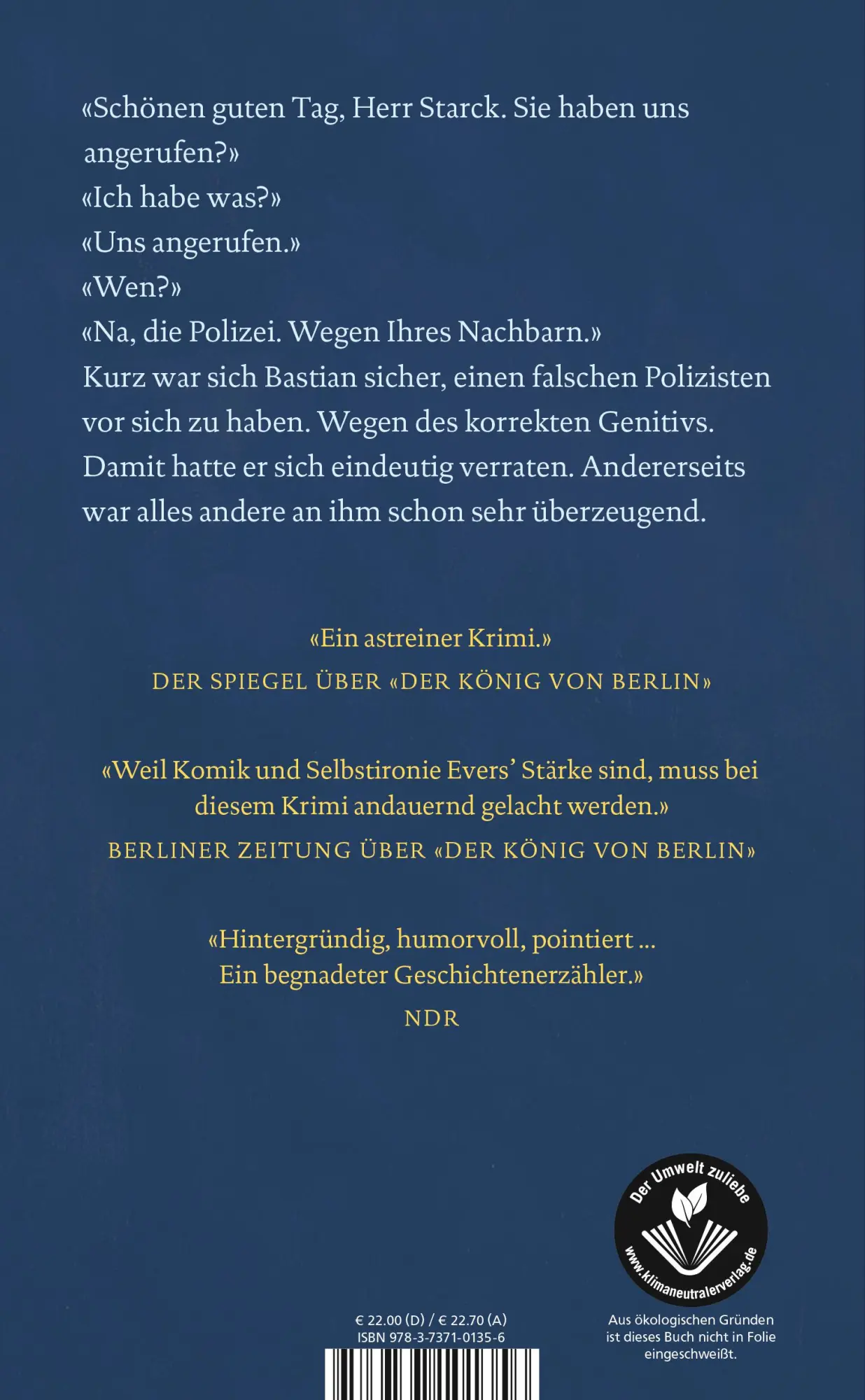 Rückseite: 9783737101356 | Bumm! | Kriminalgeschichten | Horst Evers | Buch | 288 S. | Deutsch