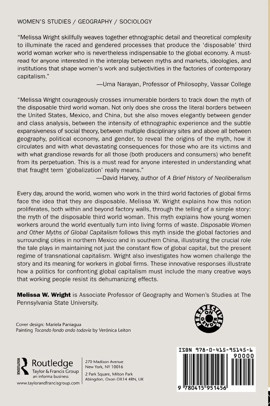 Rückseite: 9780415951456 | Disposable Women and Other Myths of Global Capitalism | Melissa Wright