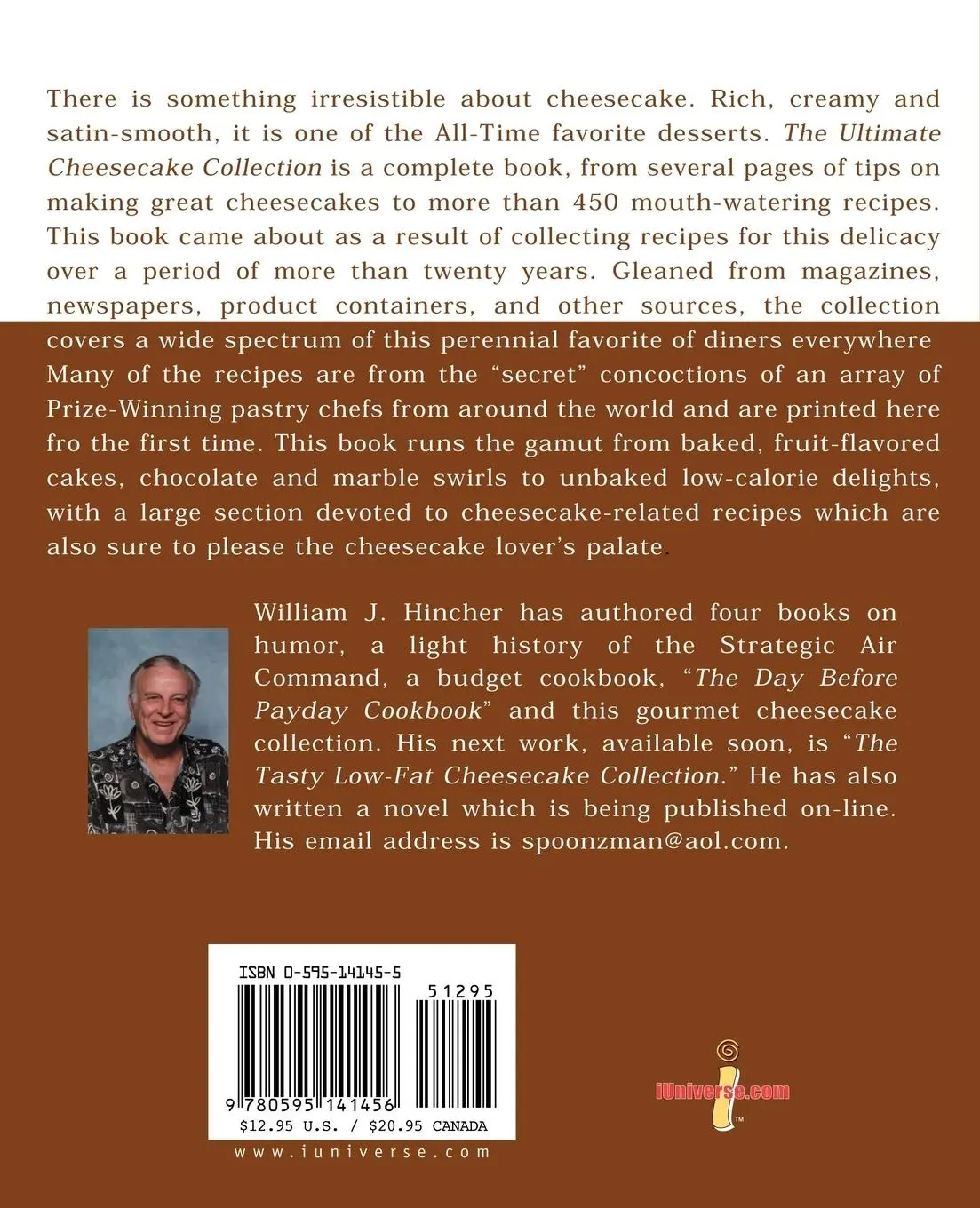 Rückseite: 9780595141456 | The Ultimate Cheesecake Collection | William J. Hincher | Taschenbuch