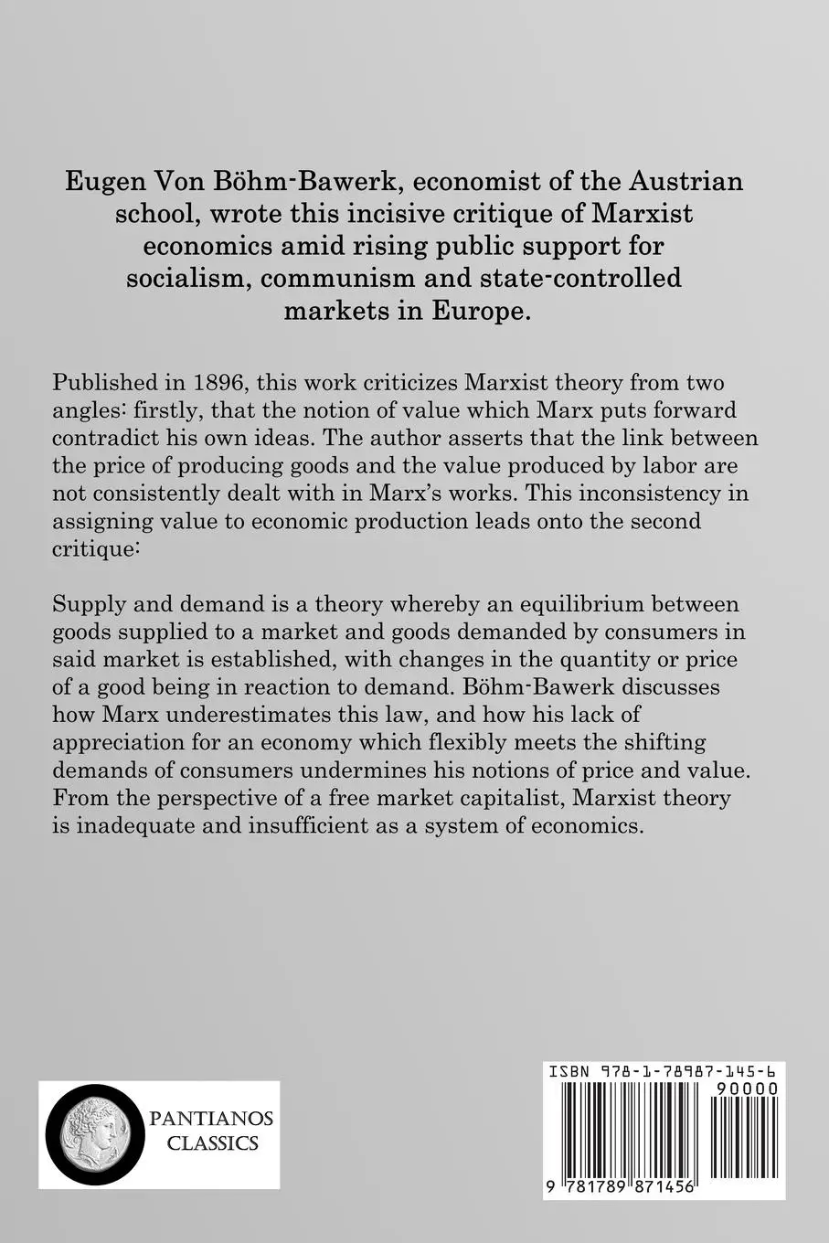 Rückseite: 9781789871456 | Karl Marx and the Close of His System | Eugen von Böhm-Bawerk | Buch