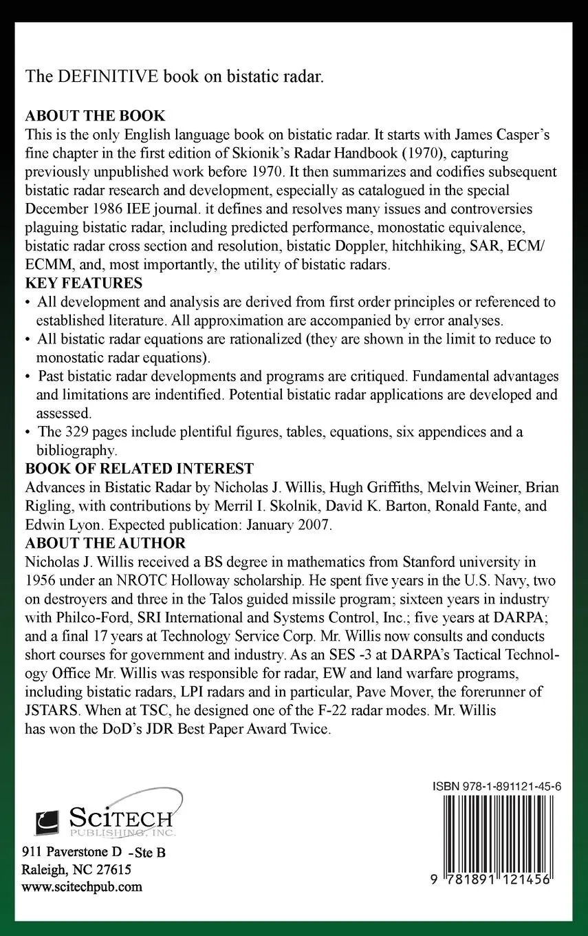 Rückseite: 9781891121456 | Bistatic Radar | Nicholas J. (Technology Service Corporation Willis