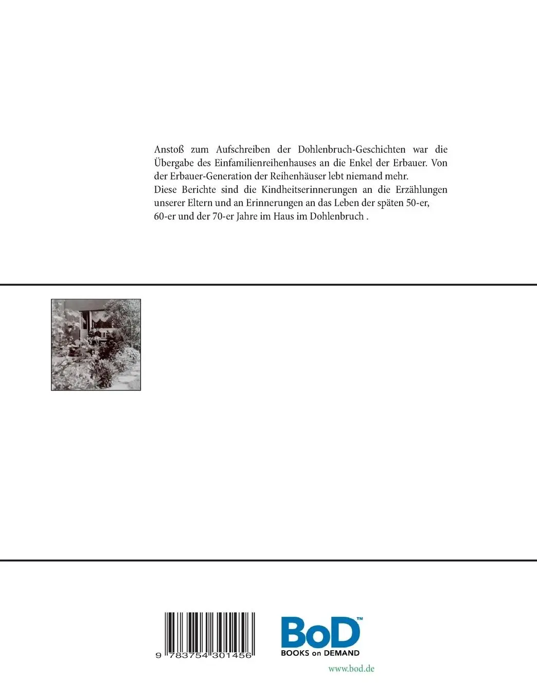 Rückseite: 9783754301456 | Im Dohlenbruch | Eine Kindheit in Bochum-Weitmar | Carola Mehring