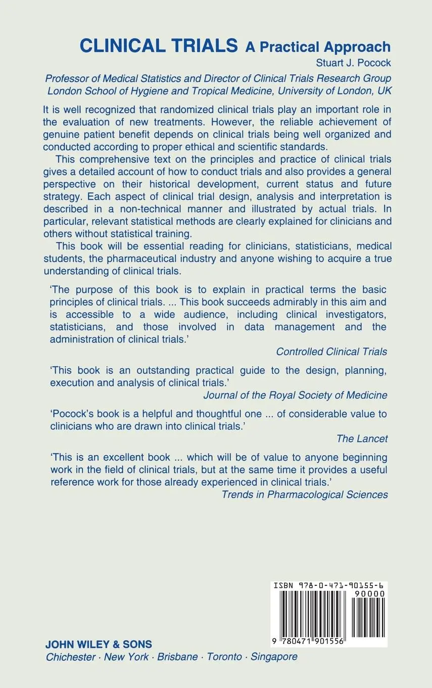 Rückseite: 9780471901556 | Clinical Trials | A Practical Approach | Stuart J Pocock | Buch | XII