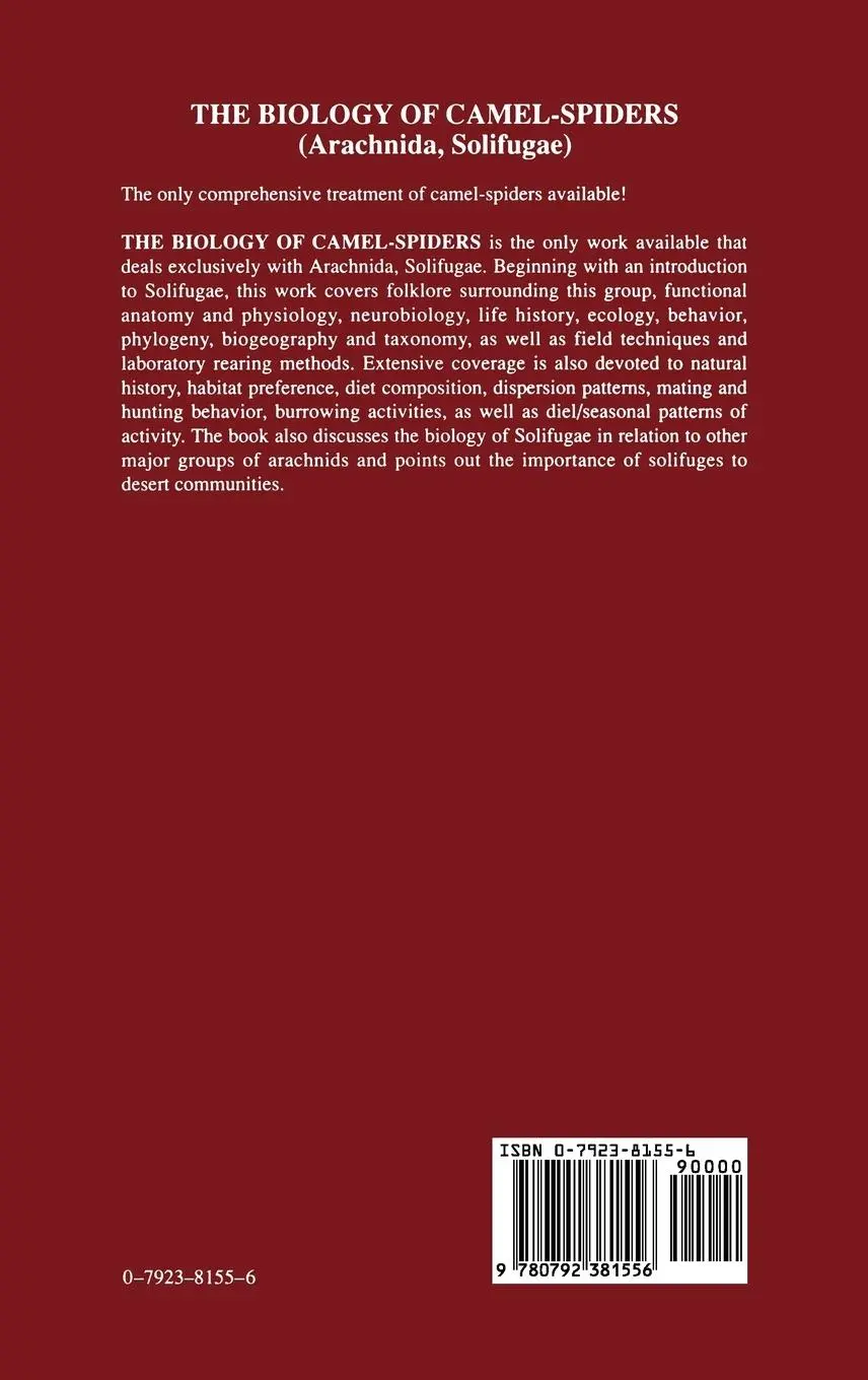 Rückseite: 9780792381556 | The Biology of Camel-Spiders | Arachnida, Solifugae | Fred Punzo | x