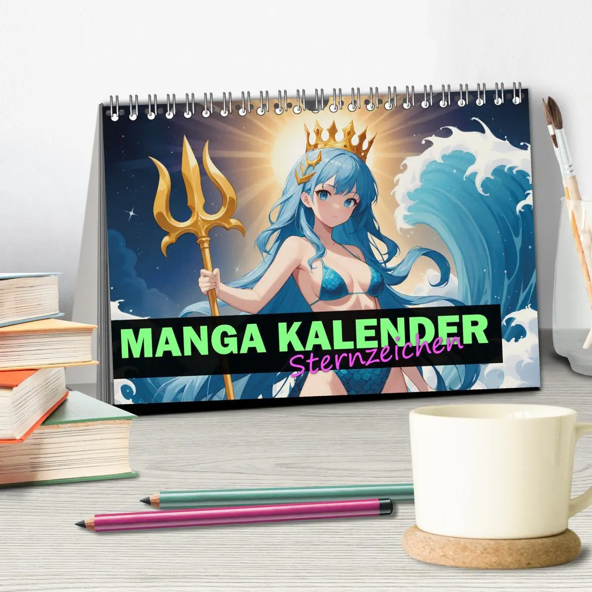 Bild: 9783457391556 | Manga Kalender Sternzeichen (Tischkalender 2026 DIN A5 quer),...