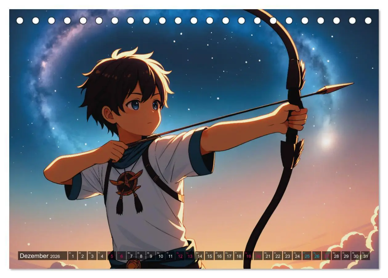 Bild: 9783457391556 | Manga Kalender Sternzeichen (Tischkalender 2026 DIN A5 quer),...