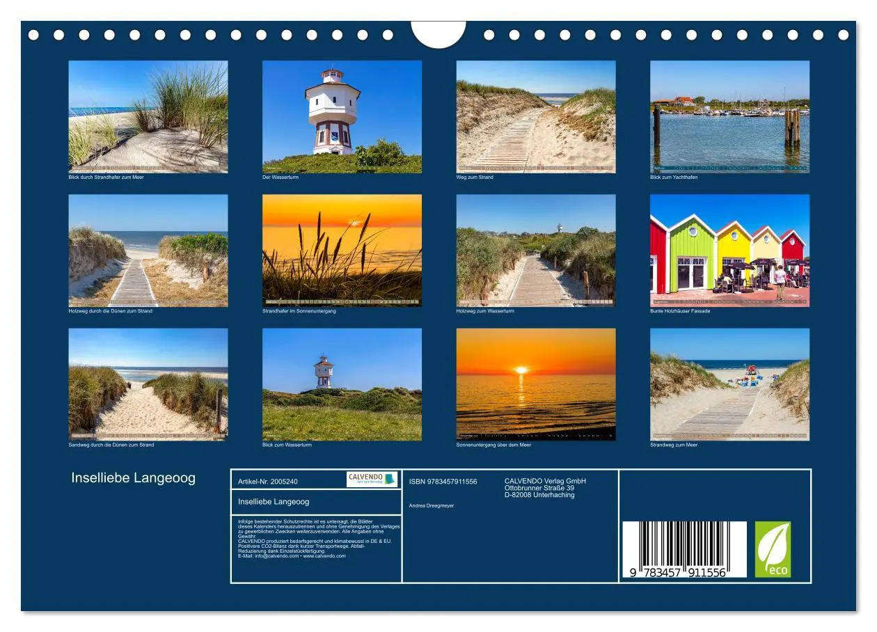 Bild: 9783457911556 | Inselliebe Langeoog (Wandkalender 2026 DIN A4 quer), CALVENDO...