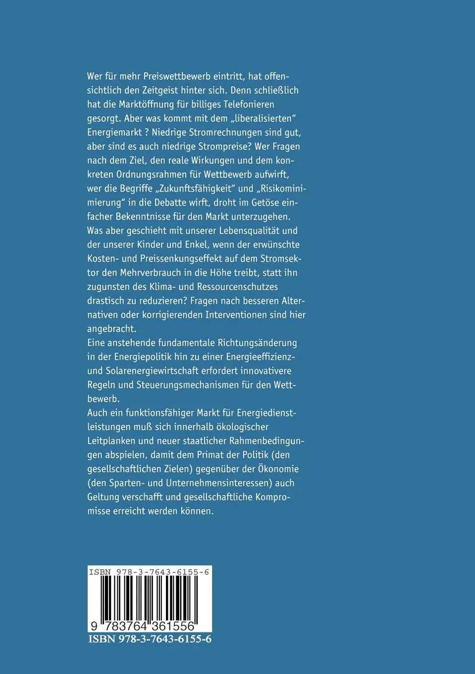 Rückseite: 9783764361556 | Wa(h)re Energiedienstleistung | Peter Hennicke | Taschenbuch | 168 S.