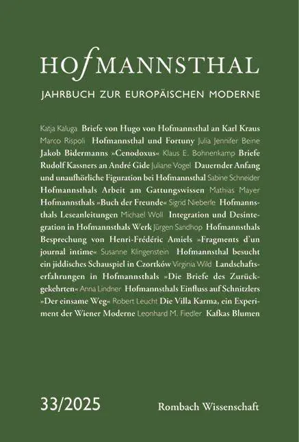 Hofmannsthal. Jahrbuch zur europäischen Moderne 33 | 2025
