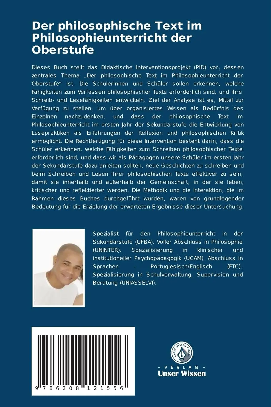 Rückseite: 9786208121556 | Der philosophische Text im Philosophieunterricht der Oberstufe | Buch