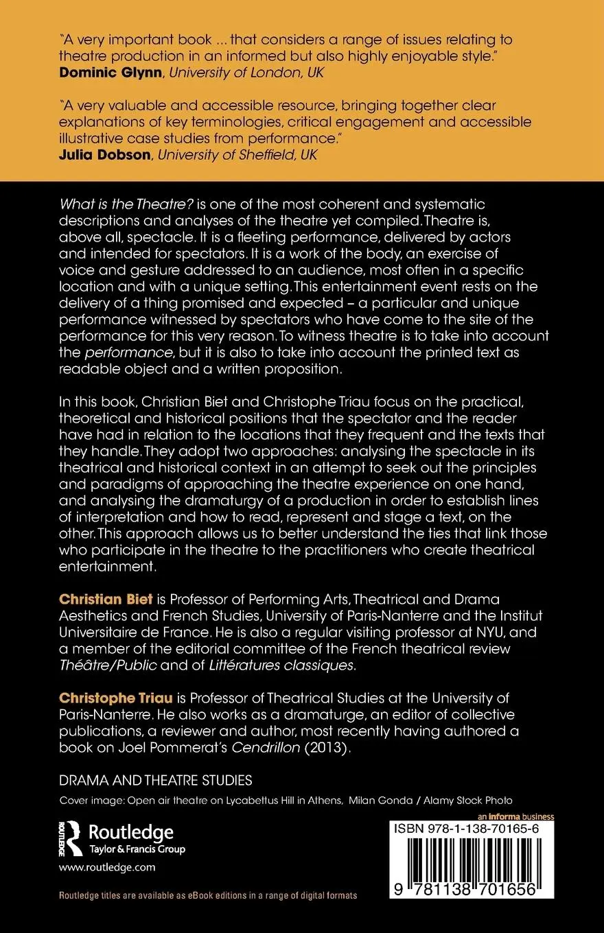 Rückseite: 9781138701656 | What is the Theatre? | Christian Biet (u. a.) | Taschenbuch | Englisch